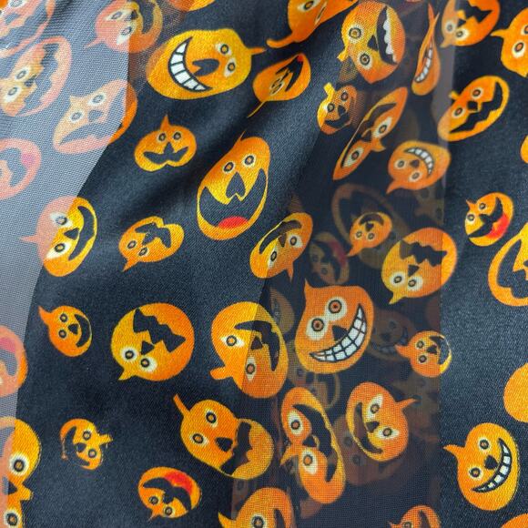Classic Halloween Pumpkin Face Scarf Black Orange Traditional Spooky Witchcore - Picture 14 of 15